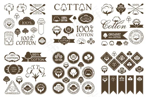 棉花标签矢量,免抠元素