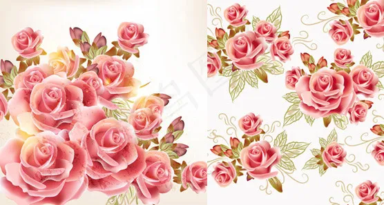 浪漫玫瑰矢量eps,ai矢量模版下载