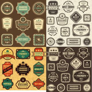 复古标贴标签,免抠元素