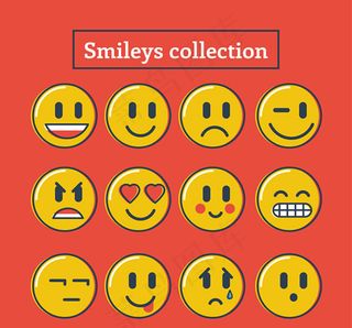 黄色表情图标,免抠元素