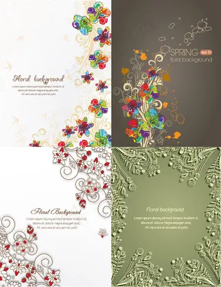 手绘花卉花纹背景