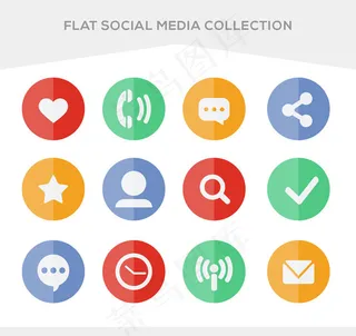 圆形社交媒体图标,免抠元素