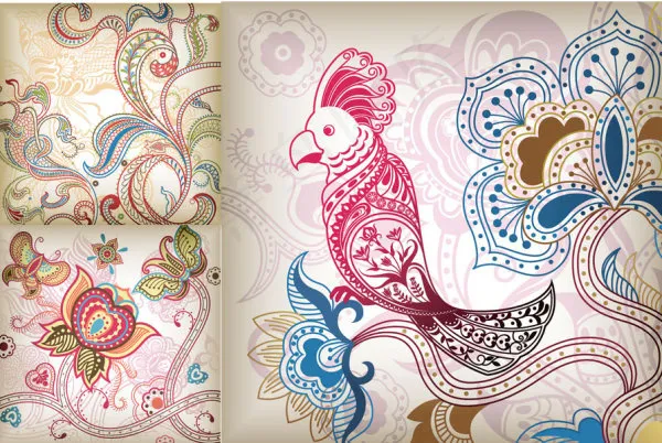 彩色精致布纹矢量eps,ai矢量模版下载