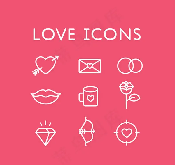 白色情人节图标,免抠元素ai矢量模版下载