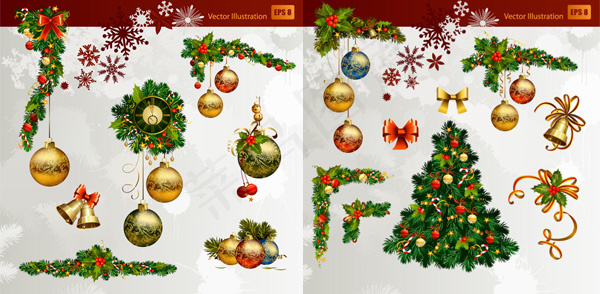 圣诞节装饰元素,免抠元素