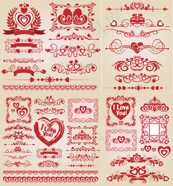 情人节花纹花边