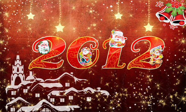 2012迎新年庆圣诞psd模版下载