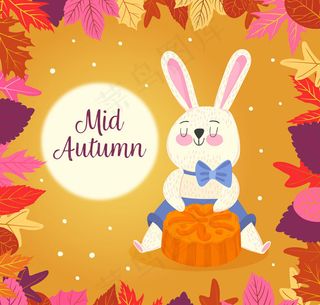 中秋兔子和月饼