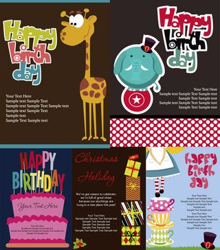 卡通节日卡片矢量