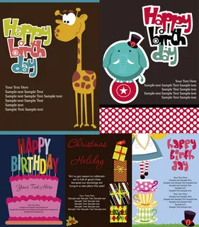 卡通节日卡片矢量 卡通节日卡片矢量