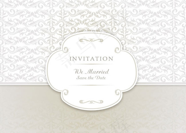 花纹婚礼请柬矢量