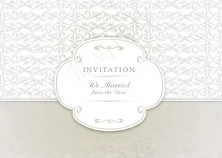 花纹婚礼请柬矢量