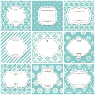 空白标签花纹背景