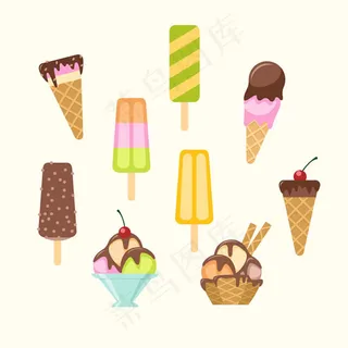 夏季雪糕矢量