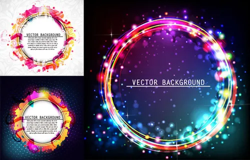 炫彩圆环矢量