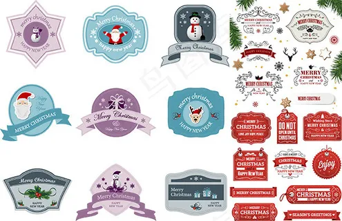 圣诞节标签元素,免抠元素