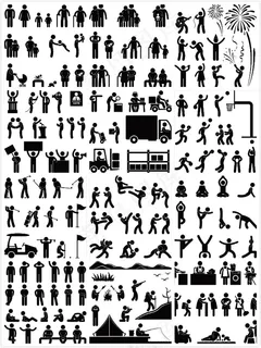 卡通人物剪影动作 卡通人物剪影动作