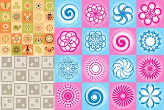 花纹图案格子背景,背景元素