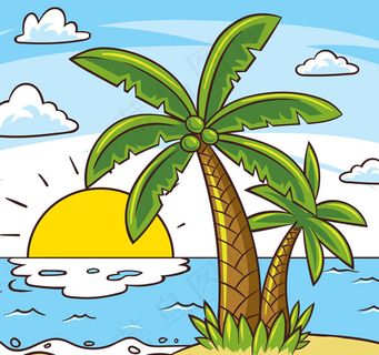 棕榈树大海风景