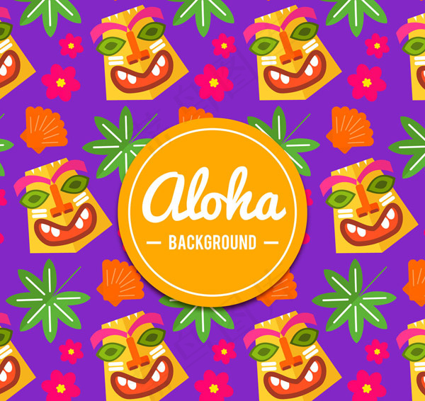 面具和树叶背景