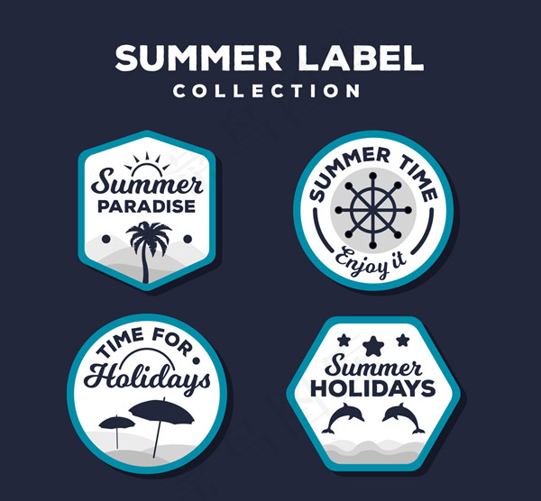 夏季度假标签