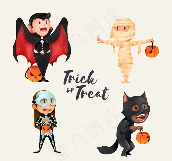 万圣节角色ai矢量模版下载