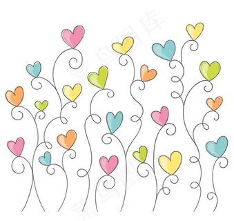 彩色爱心花丛
