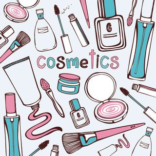 手绘化妆品矢量