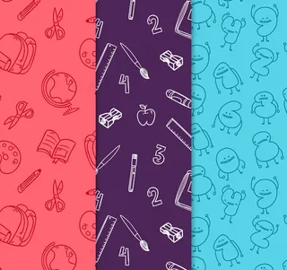 校园元素无缝背景