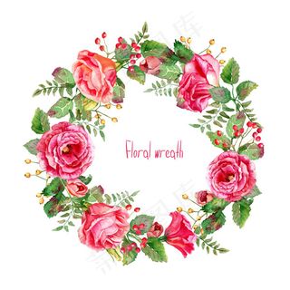 彩绘玫瑰花花环