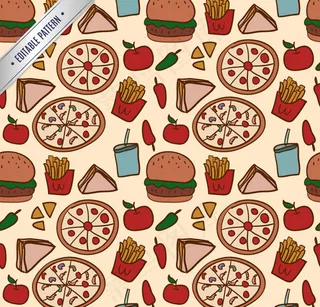 快餐食品无缝背景
