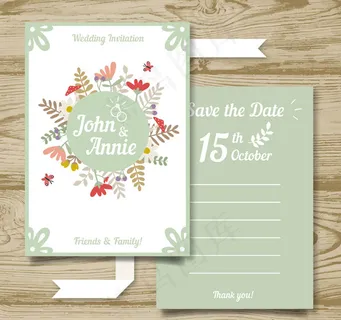 清新婚礼邀请卡