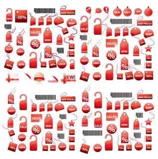 红色标签与包角,免抠元素