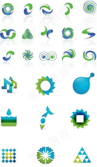 蓝绿双色图形标志