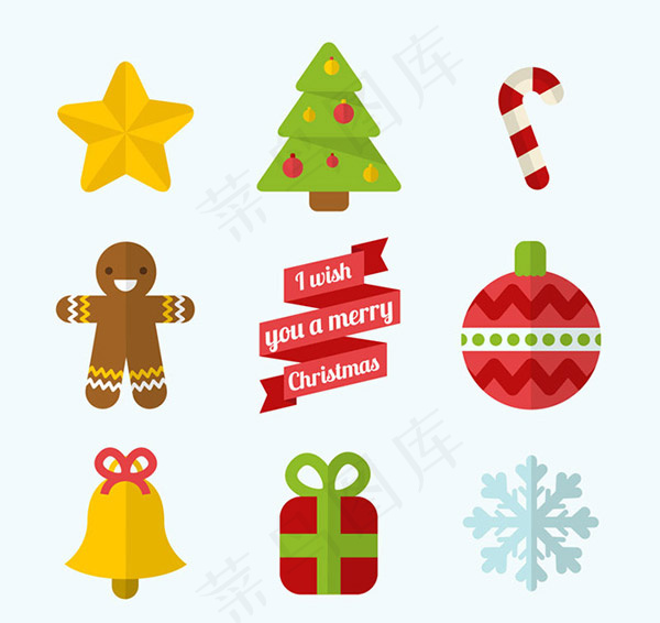彩色圣诞节图标,免抠元素
