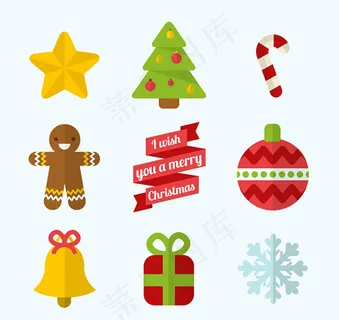 彩色圣诞节图标,免抠元素