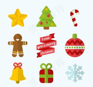 彩色圣诞节图标,免抠元素