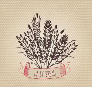 麦穗和丝带矢量