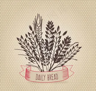 麦穗和丝带矢量