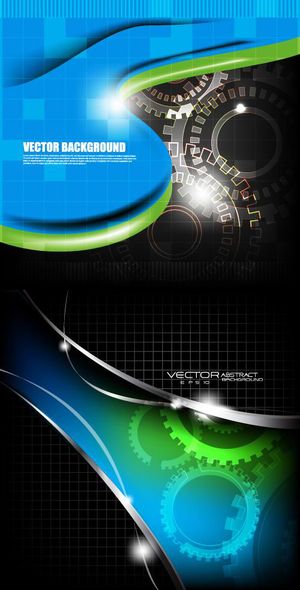 齿轮科技光斑背景,背景元素