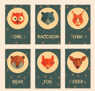 可爱动物头像卡片