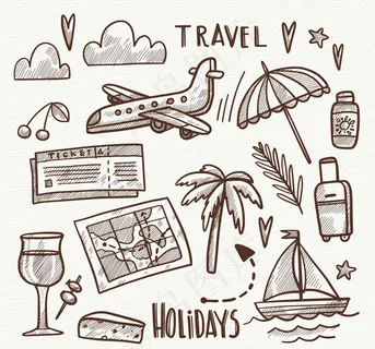 假期旅行元素