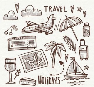 假期旅行元素