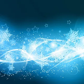 蓝色绚烂雪花背景
