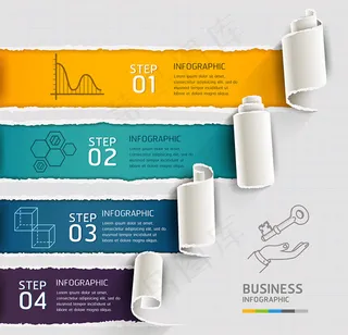 卷曲纸条创意图表