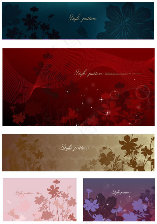 花卉剪影背景,背景元素