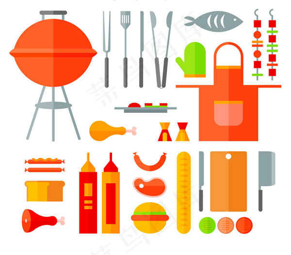 彩色烧烤用品