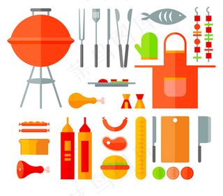 彩色烧烤用品