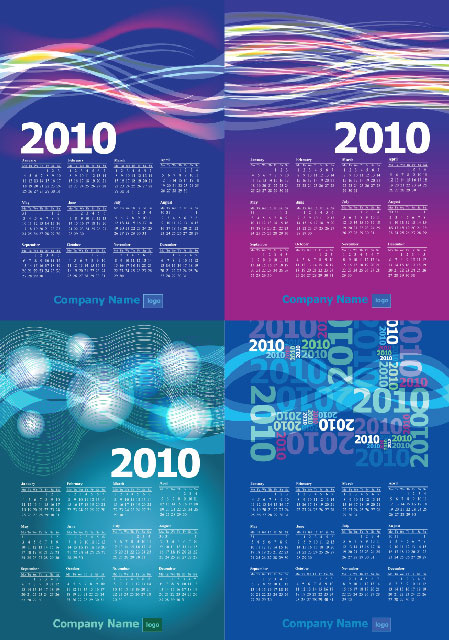 2010日历挂历ai矢量模版下载