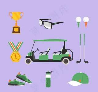 绿色高尔夫元素